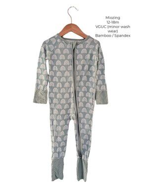 Miozing Teal Rainbow Bamboo Sleeper Zippy 12-18m